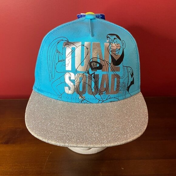 Space Jam Girl's Blue Silver Glitter Twill Cap - One Size - NWT - Picture 2 of 4